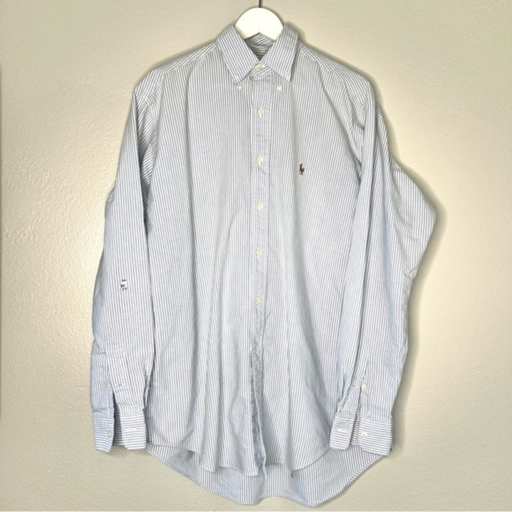 Polo‎ Ralph Lauren Yarmouth cotton striped button down shirt 40 flawed #4